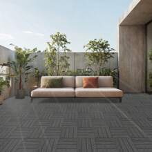 Wood Plastic Composite Deck Tiles Set Of 20, 12x12in Dark Grey, Durable And Weather-Resistant For Indoor And Outdoor Use, Ideal For Patios, Balconies, Rooftops, And Decks, Easy DIY Installation And Maintenance