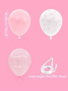 31 piezas/10 piezas Globos de látex rosas de 12 pulgadas con lazos, adecuados para decoración de fondo de fiesta de cumpleaños, decoración de boda, decoración de fiesta de propuesta, decoración del hogar para el Día de la Madre, fotografía al aire libre, decoración de fiesta de San Valentín, accesorios fotográficos, decoración de escenarios