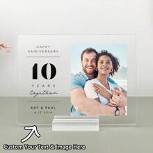 定制亚克力个性化周年纪念牌匾，情侣周年纪念礼物，送给他、丈夫、妻子、未婚夫、男朋友的周年纪念礼物 - 彩色 - 查看 5