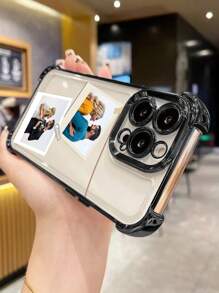 1 件可定制情侣照片厚电镀黑色防震 TPU 手机壳，DIY 图片定制，满足个性化需求！兼容 iPhone、Galaxy、Redmi、OPPO、Honor、Tecno Spark Go 2024、Infinix Smart 8、Moto G30