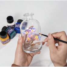 1pc 6 Colors 30ml Glass Painting Set, DIY Handpainted Frame Glass Cup Decoration Waterproof Transparent Paints,Back To School,School Supplies