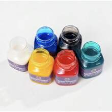 1pc 6 Colors 30ml Glass Painting Set, DIY Handpainted Frame Glass Cup Decoration Waterproof Transparent Paints,Back To School,School Supplies