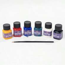 1pc 6 Colors 30ml Glass Painting Set, DIY Handpainted Frame Glass Cup Decoration Waterproof Transparent Paints,Back To School,School Supplies