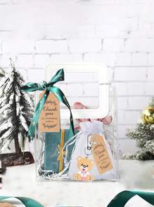 4个/12个/20个装泰迪熊礼品袋，泰迪熊礼品套装，派对礼品袋，可爱泰迪熊钥匙扣，可爱动物钥匙扣，泰迪熊钥匙扣，动物礼品吊坠配件，艺术创意礼品袋，附赠透明硬质毛线袋