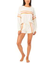 Juniors' Swell Striped Terry Fleece Shorts - 彩色 - 查看 1