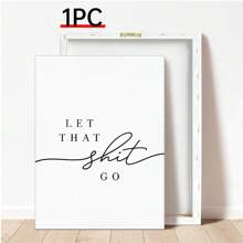 Set Of 1, Let That Go Wall Art, Bathroom Funny Wall Art, Funny Bathroom Poster, Funny Bathroom Print, Guest Bathroom, Bathroom Print, Toilet, Quotes Canvas Poste Gifts Birthday Graduation - Multicolor - View 7