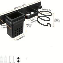 Hair Dryer Holder Rack Multi-Functional Hair Straightener Holder Organizer Storage Holder Wall Mount