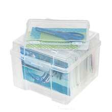 NetHong Compact Photo Storage Box For Organization Holds 5x7 Inch Photos 6 Cases Back To School - Transparent - View 4
