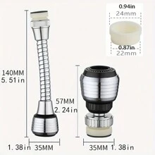 1 pieza Extensor de grifo giratorio 360° creativo con 2 modos - talla grande largo, giratorio, boquilla a prueba de salpicaduras ¡para un ahorro de agua mejorado en la cocina! - Multicolor - Ver 2