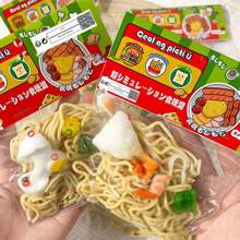1pc Simulation Ramen Knead Happy Convenient Pasta Play Handmade Seafood Fried Noodles Soft Glue Toy Decompression