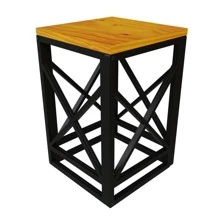 Compact Stool In Wood And Polypropylene Elegance And Versatility - 黑色 - 查看 2