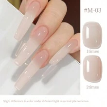 XEIJAYI 15ML 裸色指甲油 新款流行 高级裸色肤色底油 珍珠闪粉亮片 冰透白 美甲店专用指甲胶 - 彩色 - 查看 12