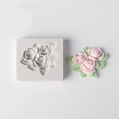 1 st Alla hjärtans dag blomformad chokladbakningsfondant silikonform