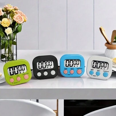 1 pièce Minuteur de cuisine numérique, minuterie de cuisson avec compte à rebours, alarme forte et support, minuteur d'enseignant, minuterie électronique, pile non incluse