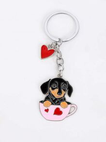 1pc Poodle Shaped Zinc Alloy Keychain Pendant, Cute & Versatile, Can Be Hung On Bags - Multicolor - View 7