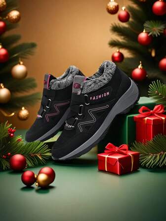 2024 Christmas New Classic Women Snow Boots, Minimalist Versatile Soft & Warm, Thick Sole Wedge Heel Elegant Fashion Plus Size Women Shoes, Autumn/Winter