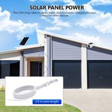 Home Solar Panel With Micro USB Charging Cable And USB-C Connector,Solar Panel, Supply Compatible With Outdoor Security Camera, 6W Continuously Charging - Black - View 4