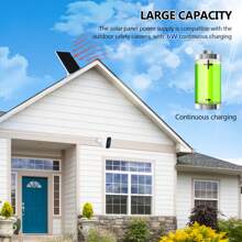 Home Solar Panel With Micro USB Charging Cable And USB-C Connector,Solar Panel, Supply Compatible With Outdoor Security Camera, 6W Continuously Charging - Black - View 6