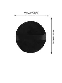 24pcs/15pcs/8pcs/3pcs Round Flocked Makeup Sponges, Soft & Fluffy Texture, Suitable For Face & Body Powder Puff, Mixed Set Makeup Beauty Tools - Black - View 5