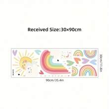 1 miếng dán tường PVC hình cây xương rồng mây cầu vồng, họa tiết động vật hoạt hình dễ thương, cây cối và mặt trời, trang trí bằng vinyl tự dính có thể tháo rời, lý tưởng cho lối vào, hiên nhà, phòng khách, phòng ngủ, trang trí phòng trẻ em. - Nhiều màu - Xem 2