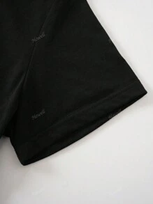 T-shirt décontracté pour femmes, col rond, imprimé de personnages de dessins animés et de lettres, manches courtes
