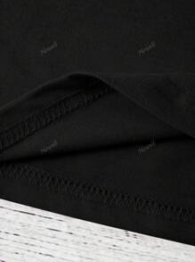 T-shirt décontracté pour femmes, col rond, imprimé de personnages de dessins animés et de lettres, manches courtes
