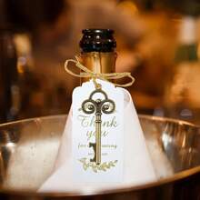 10 Sets Of Gift Sets For Key Bottle Openers, Including Thank-You Labels And Key Bottle Openers, Very Suitable Well As Small Gifts For Weddings, Birthdays, Parties, And Decorations