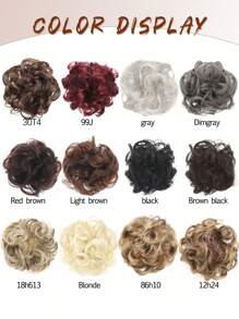 Chignon con fermaglio a pinza in capelli sintetici ricci, resistente al calore, con boccoli naturali, fermagli per extension capelli, colori nero, marrone, biondo, adatto per l'uso quotidiano, 40g 1 pezzo