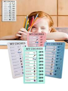 1pc Portable Shopping Planner Memo Board, To-Do List Board, Removable Reusable Plastic DIY Message Travel Planner Reminder Desk, Encourages Students To Develop Good Habits And Make Daily Study Task Plans, Prepare New Year And Christmas Gifts For Family And Children - 彩色 - 查看 2