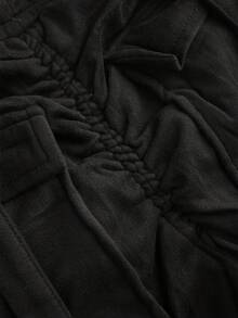 Women Spring And Fall Two Pieces Set High Stretchy And Hoodie Women Fashionalbe Solid Color Hooded Jackets & Leggings - Black - View 10