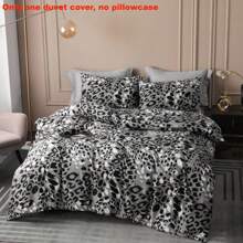 1pc Printed Soft And Comfortable Polyester Fiber Duvet Cover (Single), All Season, Zipper Closure, Machine Washable (Pillowcase And Filling Not Included) - Gray Leopard Print - View 3