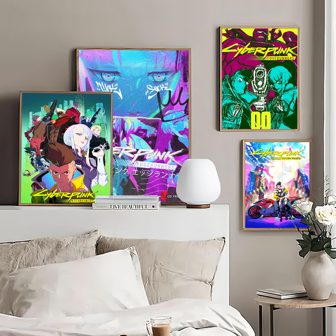1 pieza/3 piezas Obras de arte de pared Pósters con opción de marco Arte de póster de anime ciberpunk Impresión de arte de póster Arte estético Mural de arte, Arte de lienzo, Sin marco