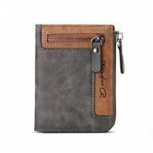 1 pieza Cartera corta vintage con múltiples ranuras y funciones para hombre, adecuada para adolescentes, uso casual, al aire libre, deportivo, viajes, regalos de graduación, accesorios de cumpleaños