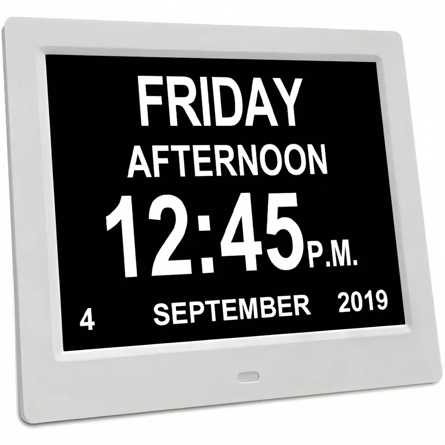 12 alarms large dementia clock 8 inch seniors auto dimming led digital