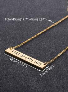 1pc Custom Text Personalized Bar Necklace Personalized Name Jewelry For Women Gold Birthday Name Necklace Anniversary Host Gift Valentine Gift For Girlfriend Valentines