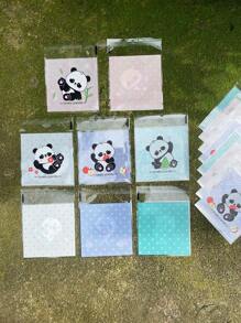 100个/套可爱熊猫印花OPP袋，透明自封袋，节日派对生日周年纪念礼品包装袋 - 彩色 - 查看 4