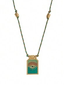1 pièce Collier pendentif bohème chic avec charme en forme de cœur, corde colorée tressée à la main, parfait pour une tenue décontractée, les voyages, les sorties à la plage, cadeau de la Saint-Valentin, maman, mère, fête des mères