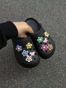 10pcs Hollow Transparent Jelly Cloud Flower Garden Shoe Ornaments, Cute & Fashionable Y2K Detachable DIY Shoe Accessories