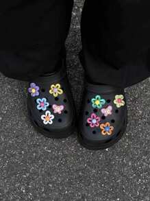 10pcs Hollow Transparent Jelly Cloud Flower Garden Shoe Ornaments, Cute & Fashionable Y2K Detachable DIY Shoe Accessories