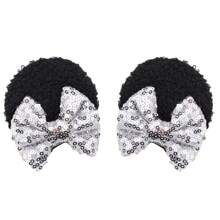 2pcs Shiny Plush Mouse Ear Hair Clips With Glittery Bow, Adorable Girl Hair Clips Suitable For Holiday Costumes And Parties - 1 to 2 - View 12