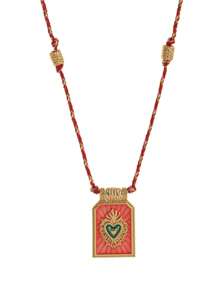 1 pièce Collier pendentif bohème chic avec charme en forme de cœur, corde colorée tressée à la main, parfait pour une tenue décontractée, les voyages, les sorties à la plage, cadeau de la Saint-Valentin, maman, mère, fête des mères
