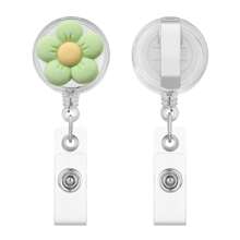 3D 5-Petal Flower Nurse Badge Reel, Retractable Badge Reel ID Holder, Suitable As Gift For Nurses, Doctors, Medical Staff, Hospital Office Workers