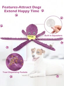 Dog Enrichment Toys,Christmas Gifts Octopus Dog Toys,Dog Birthday Gifts,Dog Snuffle Toy,Helps Pets Eat Slowly, Octopus Tentacles Use Ring Paper And Head With Squeak,Dog Puzzle Game Interactive Toy, Slow Feeder Game For Boredom - Multicolor - View 11
