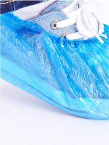 100pcs Disposable Plastic Shoe Covers, Slip Resistant Disposable Booties, Waterproof Rain Boots Covers, Mud Protection For Work Boots, Carpets, Suitable For Indoor, Office, Rainy Days, Schools, Home And Travel