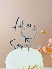 Decoración personalizada para pastel de boda con nombres de la pareja y fecha, decoración para pastel de boda Sr. y Sra., decoración para pastel de aniversario, multifuncional, ornamental, reutilizable, exquisita, elegante, de alta calidad, colorida, moderna, personalizada, única, regalo ideal para ella, novio, papá, novia, mamá, familia, amigos, salón de té, hogar, jardín, oficina, para aniversarios, para el Día de San Valentín, para el Día de la Madre, para cumpleaños, para el Día del Padre, para graduaciones, para bodas, para inauguración de casa, ambiente cálido, renovación otoñal del hogar