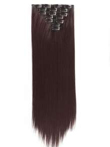 Extensions de cheveux à clipser 16 pièces, 22 pouces 7 pièces lisseur long, convient pour les extensions de cheveux synthétiques et les perruques des femmes