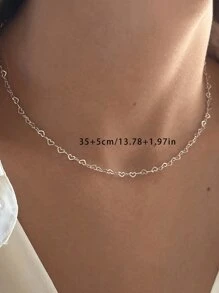 1 chiếc vòng cổ mặt trái tim phong cách tối giản, trang sức đeo hàng ngày/hẹn hò cho phụ nữ, món quà tuyệt vời cho ngày lễ tình nhân của cô ấy - dây chuyền tình yêu - Xem 3