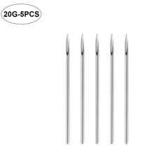 穿刺针 12G 13G 14G 16G 18G 20G 不锈钢穿刺针适用于鼻中隔环腹软骨耳屏耳轮耳甲舌唇眉环穿刺首饰 - 銀色 - 查看 17