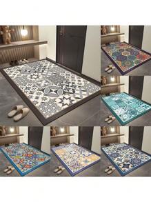 1PCS Lattice Carpet For Living Room Kitchen Floor Mat Balcony Entrance Doormat Home Non-Slip Bedroom Bohemian Decor Large Soft Rug - E - View 3