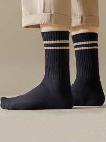 8 pares de calcetines hasta media pantorrilla para hombre, calcetines deportivos de unicolor y a la moda para primavera y otoño, calcetines largos informales estilo japonés ligeros, transpirables y absorbentes del sudor para uso diario